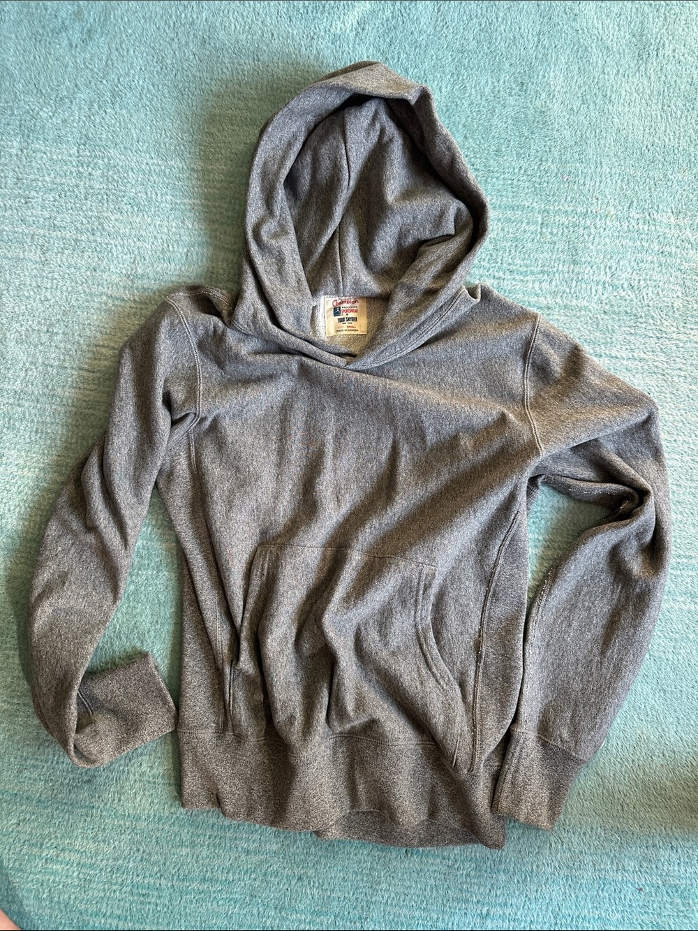 Champion x Todd Snyder Gray Hooded Pullover Sweatshirt